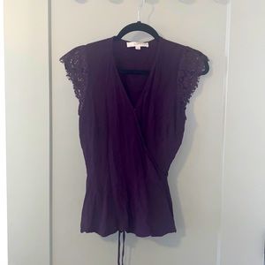 LOFT - Purple wrap blouse